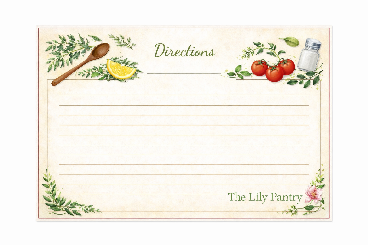 Recipe card set 1 back